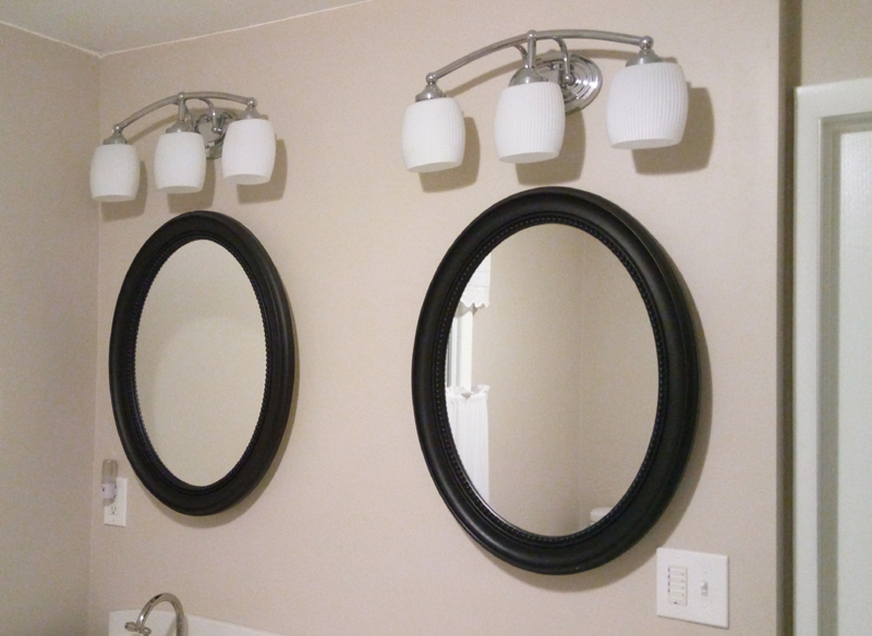 Installed Mirrors/Cabinets and Light Fixtures