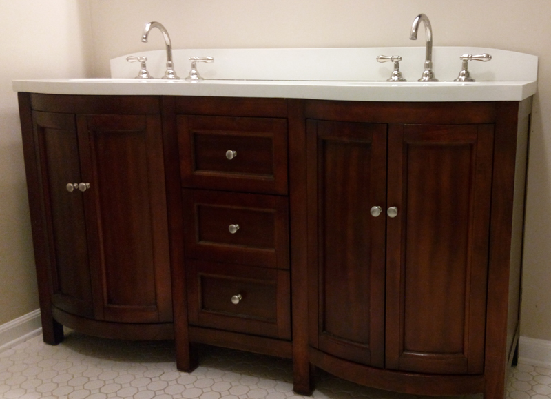 Installed vanity and Faucets